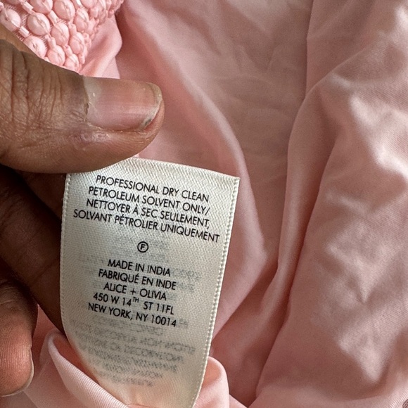 NWT ALICE + OLIVIA Leila strapless embellished soft pink mini dress size 6 - Picture 10 of 12